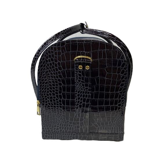 SeneGence Luxury Tiered Faux Croc Vegan Leather Travel Cosmetic Case - Picture 9 of 10